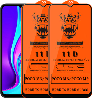 Forego Edge To Edge Tempered Glass for Poco M2(Pack of 2)