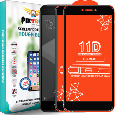 PikTrue Edge To Edge Tempered Glass for Mi Redmi 4X(Pack of 2)