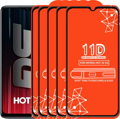Qyist Edge To Edge Tempered Glass for Infinix Hot 20 5G(Pack of 5)