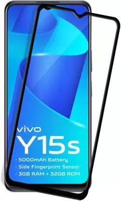 BRENZZ Edge To Edge Tempered Glass for vivo y15s(Pack of 1)
