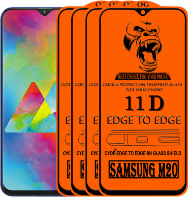 CYOR Edge To Edge Tempered Glass for Samsung Galaxy M20(Pack of 4)