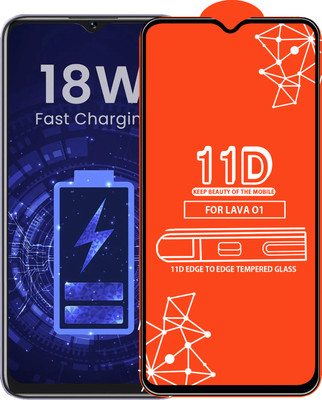 Qyist Edge To Edge Tempered Glass for Lava O1(Pack of 1)