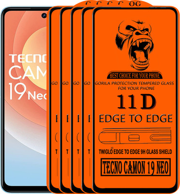 TWIGLO Edge To Edge Tempered Glass for TECNO CAMON 19 NEO(Pack of 5)