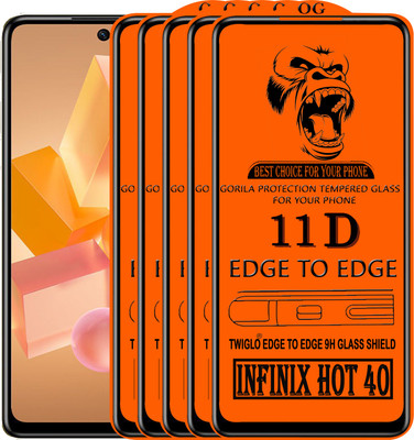 TWIGLO Edge To Edge Tempered Glass for INFINIX HOT 40(Pack of 5)
