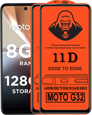 Laxdom Edge To Edge Tempered Glass for MOTO G32(Pack of 2)