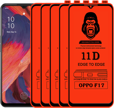 Laxdom Edge To Edge Tempered Glass for OPPO F17(Pack of 5)