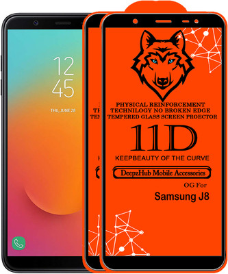 DeepzHub Edge To Edge Tempered Glass for Samsung Galaxy J8(Pack of 2)