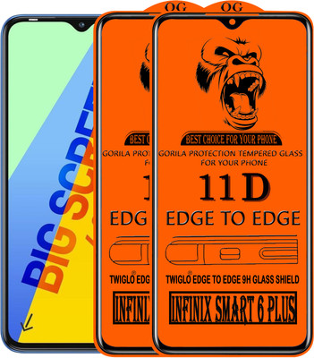 TWIGLO Edge To Edge Tempered Glass for INFINIX SMART 6 PLUS(Pack of 3)