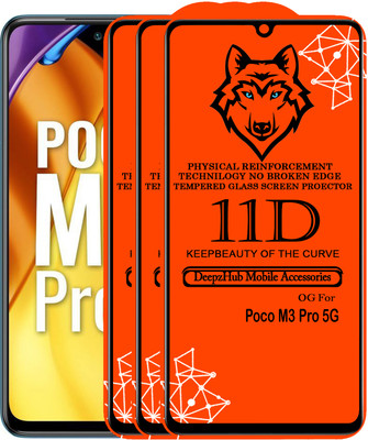 DeepzHub Edge To Edge Tempered Glass for POCO M3 Pro(Pack of 3)