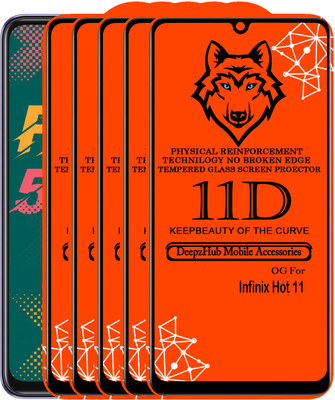 DeepzHub Edge To Edge Tempered Glass for Infinix Hot 11(Pack of 5)