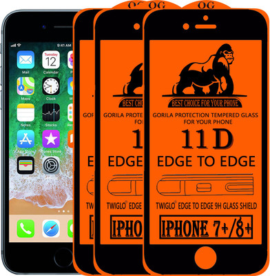 TWIGLO Edge To Edge Tempered Glass for Apple iPhone 7 Plus(Pack of 3)