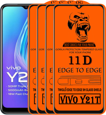TWIGLO Edge To Edge Tempered Glass for VIVO Y21T(Pack of 4)