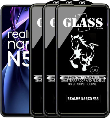 PFOAM Edge To Edge Tempered Glass for REALME NARZO N55(Pack of 3)