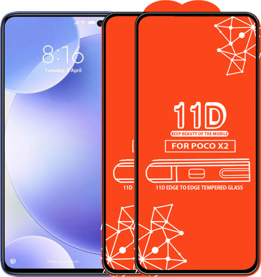 Roxel Edge To Edge Tempered Glass for Poco X2(Pack of 2)