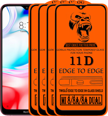 TWIGLO Edge To Edge Tempered Glass for REDMI 8A(Pack of 4)