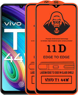 Laxdom Edge To Edge Tempered Glass for VIVO T1 44W(Pack of 2)