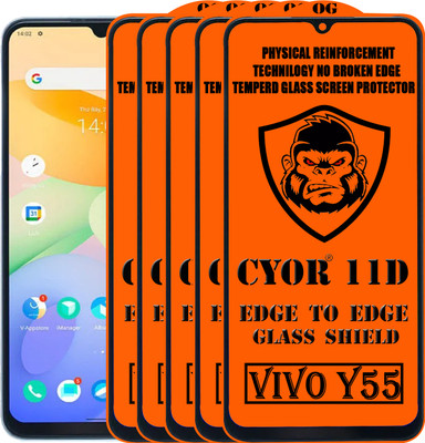 CYOR Edge To Edge Tempered Glass for VIVO Y55(Pack of 5)