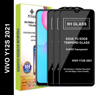 PFOAM Edge To Edge Tempered Glass for VIVO Y12S 2021(Pack of 3)