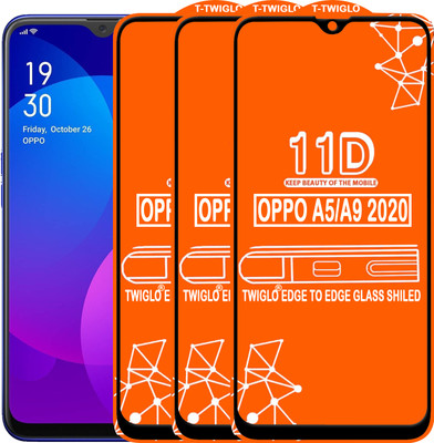 TWIGLO Edge To Edge Tempered Glass for OPPO A9 2020(Pack of 3)