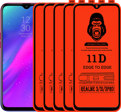 Rofix star Edge To Edge Tempered Glass for REALME 3 PRO(Pack of 5)