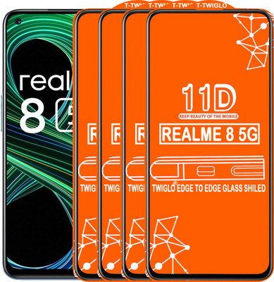 TWIGLO Edge To Edge Tempered Glass for REALME 8 5G(Pack of 4)