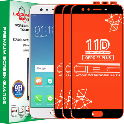 Laxdom Edge To Edge Tempered Glass for OPPO F3 PLUS(Pack of 3)