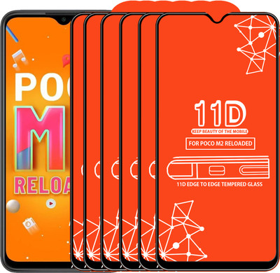 Roxel Edge To Edge Tempered Glass for Poco M2 Reloaded(Pack of 6)