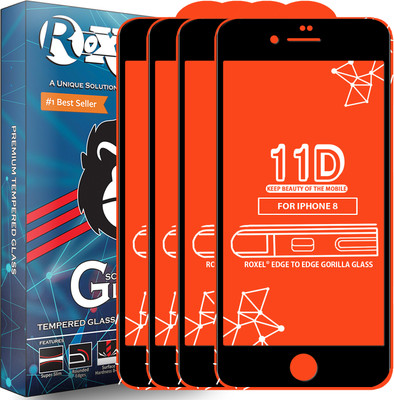 Roxel Edge To Edge Tempered Glass for Apple iPhone 8(Pack of 4)