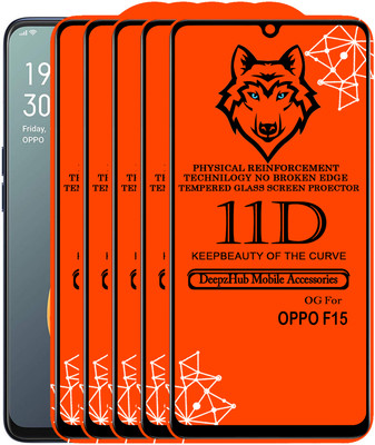 DeepzHub Edge To Edge Tempered Glass for OPPO F15(Pack of 5)