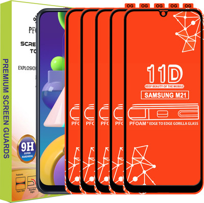 PFOAM Edge To Edge Tempered Glass for SAMSUNG GALAXY M21(Pack of 5)