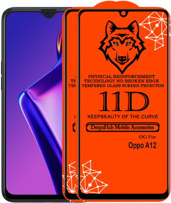 DeepzHub Edge To Edge Tempered Glass for OPPO A12(Pack of 2)