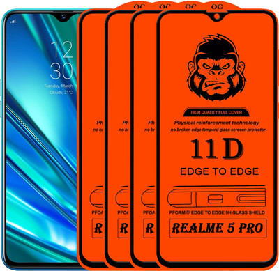 Xester Edge To Edge Tempered Glass for REALME 5 PRO(Pack of 4)