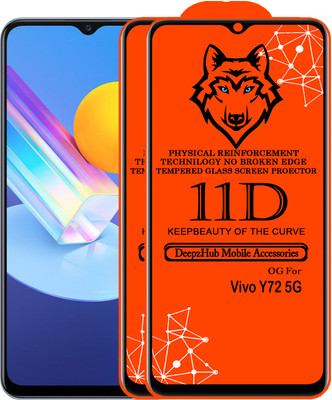 DeepzHub Edge To Edge Tempered Glass for Vivo Y72 5G(Pack of 2)