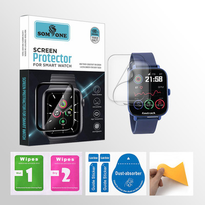 SOMTONE Edge To Edge Tempered Glass for FASTRACK REFLEX VOX 2.0 inch Smartwatch 2 PROTECTOR + 2 WIPES + 2 DUST REMOVAL STICKER + 1 WIPER(Pack of 2)