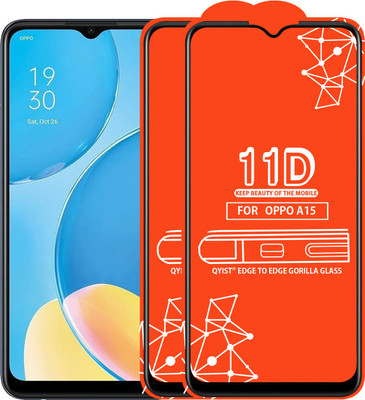 Qyist Edge To Edge Tempered Glass for Oppo A15(Pack of 2)