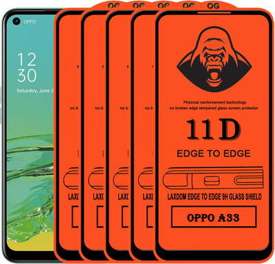 Laxdom Edge To Edge Tempered Glass for OPPO A33(Pack of 5)