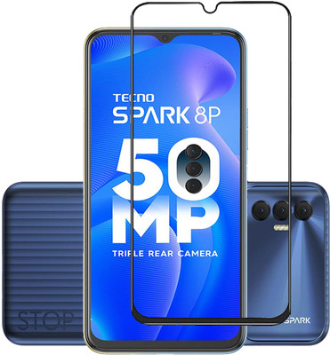 INFINITYWORLD Edge To Edge Tempered Glass for Tecno Spark 8P(Pack of 1)