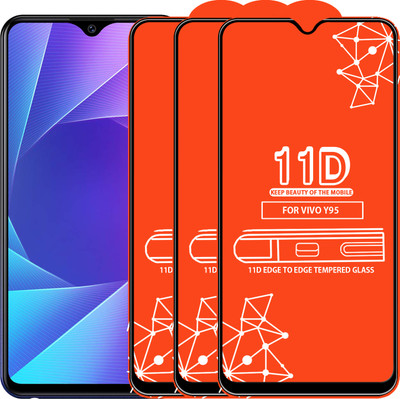 Roxel Edge To Edge Tempered Glass for Vivo Y95(Pack of 3)