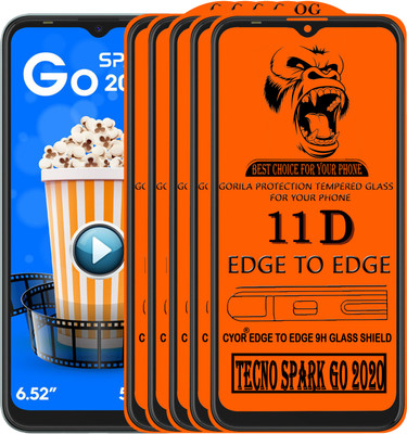 CYOR Edge To Edge Tempered Glass for TECNO SPARK GO 2020(Pack of 5)