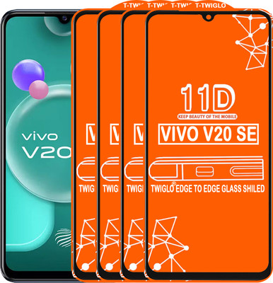 TWIGLO Edge To Edge Tempered Glass for VIVO V20SE(Pack of 4)