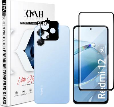 KLAH Edge To Edge Tempered Glass for Redmi 12 5G, With Camera Lens Protector(Pack of 1)
