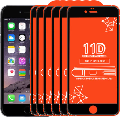 Qyist Edge To Edge Tempered Glass for Apple iPhone 6 Plus(Pack of 6)