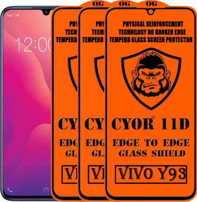 CYOR Edge To Edge Tempered Glass for VIVO Y93(Pack of 3)