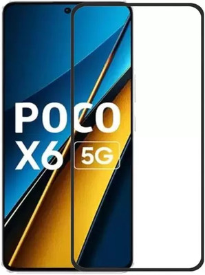 VISHRN Edge To Edge Tempered Glass for Poco X6 5G, POCO X6 5G(Pack of 1)