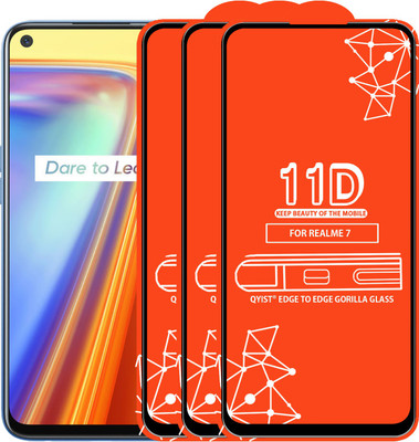 Qyist Edge To Edge Tempered Glass for Realme 7(Pack of 3)