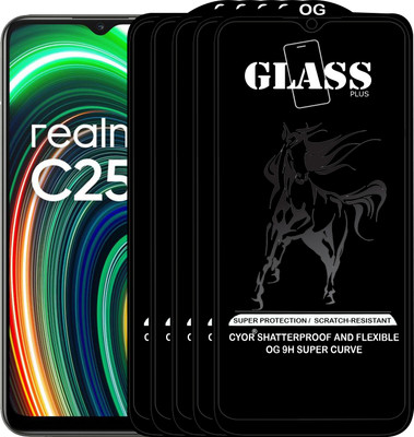 CYOR Edge To Edge Tempered Glass for REALME C25Y(Pack of 5)
