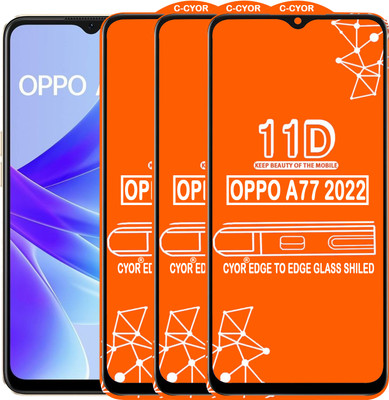 CYOR Edge To Edge Tempered Glass for OPPO A77 2022(Pack of 3)