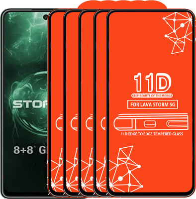 Qyist Edge To Edge Tempered Glass for Lava Storm 5G(Pack of 5)
