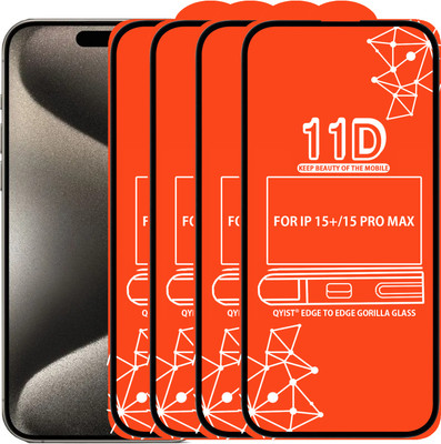 Qyist Edge To Edge Tempered Glass for FOR IPHONE 15 PLUS, IPHONE 15 PRO MAX(Pack of 4)