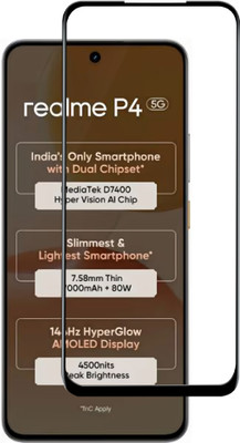 VAlight Edge To Edge Tempered Glass for realme P4 5G(Pack of 1)